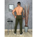Calça de Sarja Premium Verde Militar Masculina Slim Fit com Lycra Calca jeans