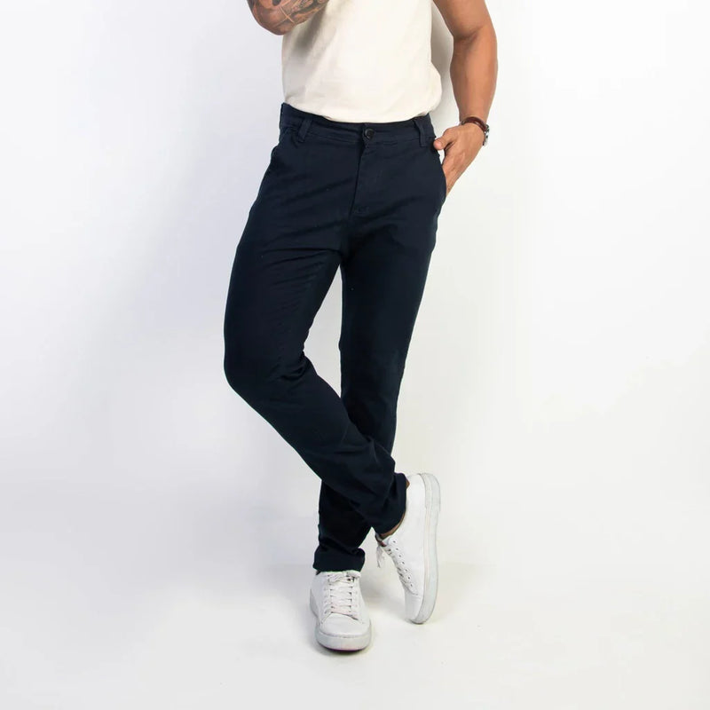 Calça de Sarja Premium Verde Militar Masculina Slim Fit com Lycra Calca jeans