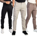 Kit c/ 3 Calças Masculinas de Sarja Esporte Fino com Elastano Social com Bolso Embutido