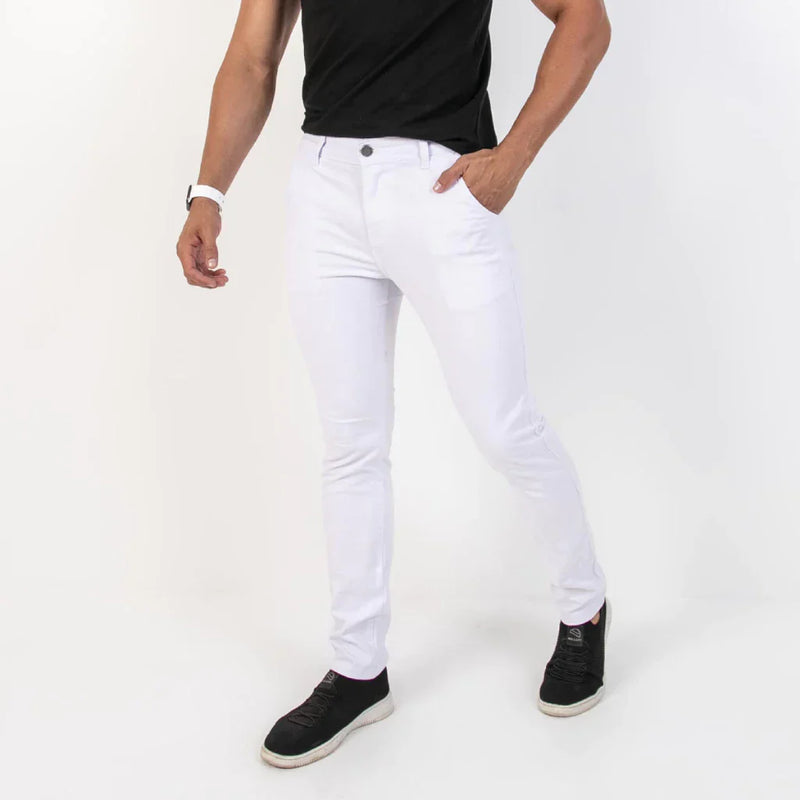 Calça de Sarja Premium Verde Militar Masculina Slim Fit com Lycra Calca jeans