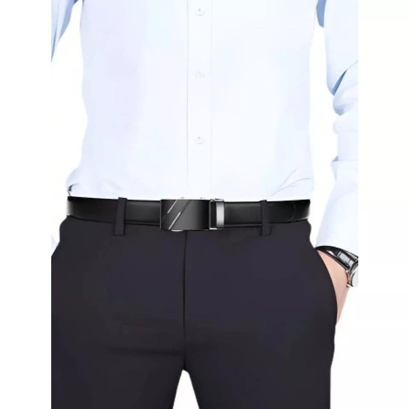 Cinto Social De Luxo Masculino Em Couro Fivela Automática