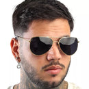 Óculos de Sol Aviador Lente Preta com Proteção UV400