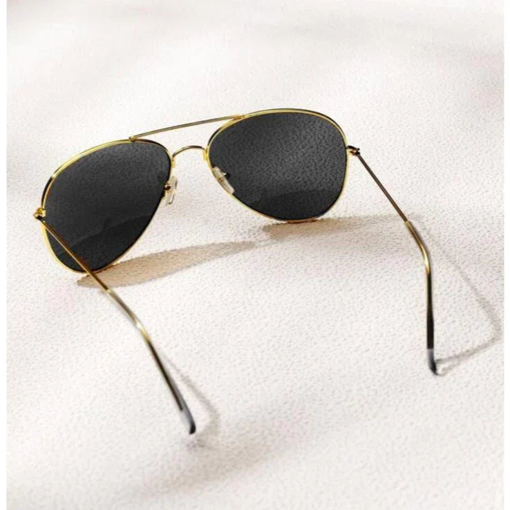 Óculos de Sol Aviador Lente Preta com Proteção UV400