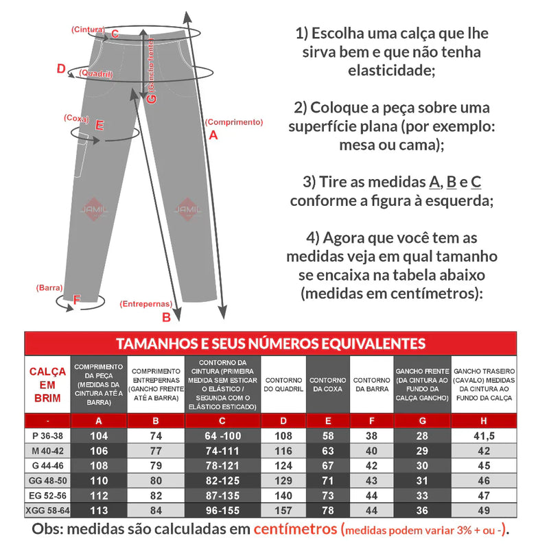 Kit com 3 Calça de Uniforme  Operacional Cargo - Terminal de Carga Brim Profissional Reforçada